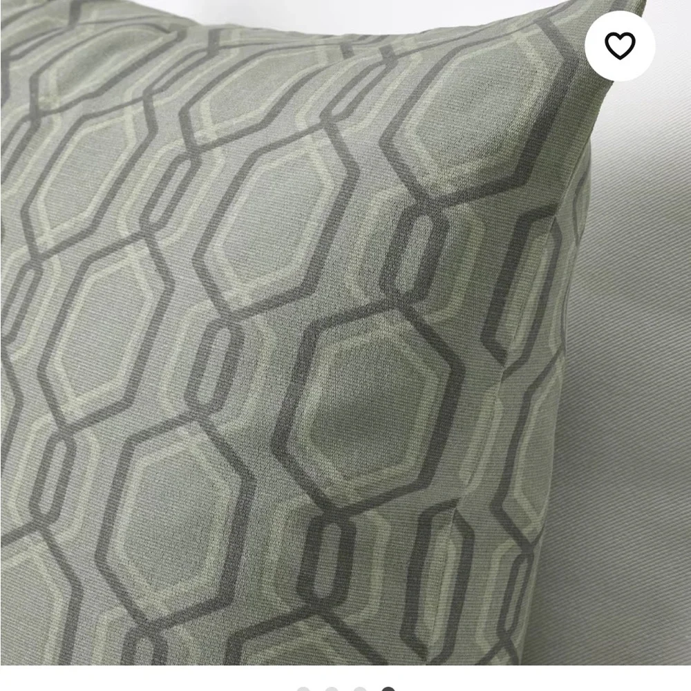 Ikea JATTEPOPPEL (2) Pillow Cushion Covers Cotton 20”x20” Green|Gray | Lot of 2